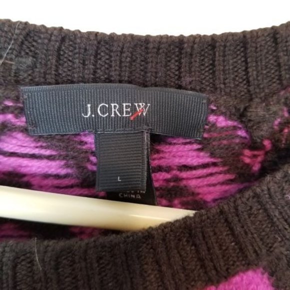 J.Crew Womens L Purple Zigzag Print Crew Neck Shor - Picture 7 of 10